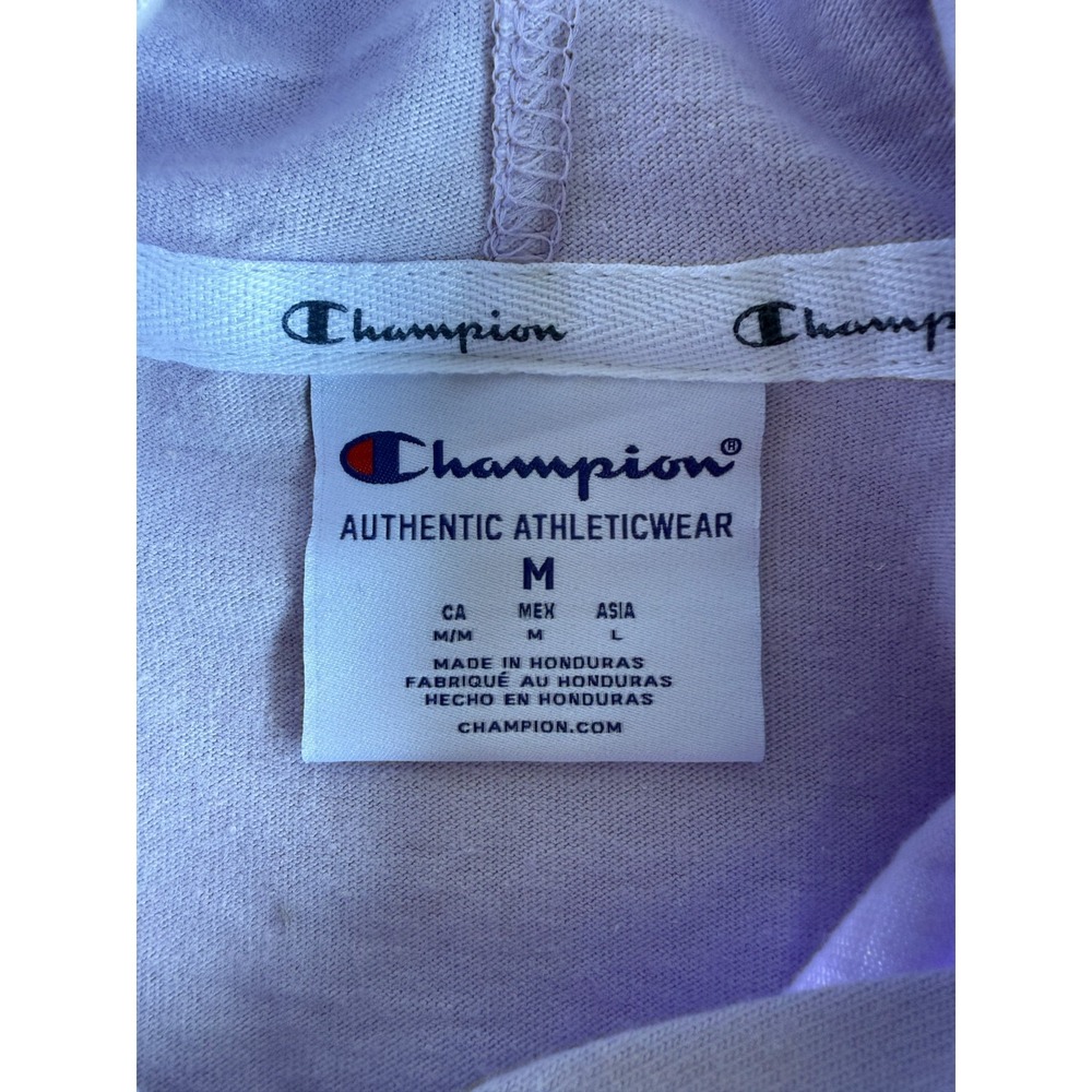 Champion Hoodie Pastel Purple Women M Rainbow Script Logo Y2K Casual Athleisure - Picture 9 of 13
